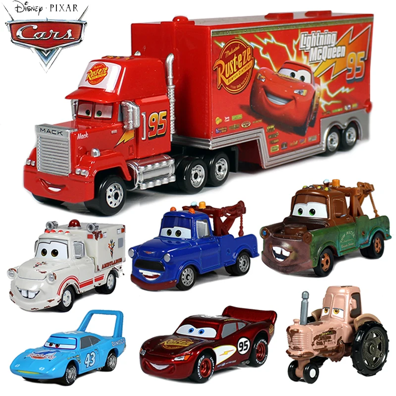 Оригинальный 1:55 Disney Pixar машинки Литье металла игрушечных автомобилей зеленый