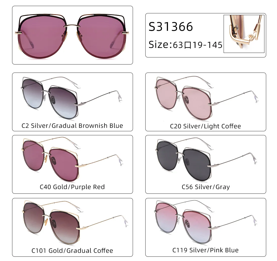 

Gradient Polarized Sunglasses Shades TAC Lens Metal Frame Sun Glasses For Men Women Summer Driving Traveling UV400 Eyewear