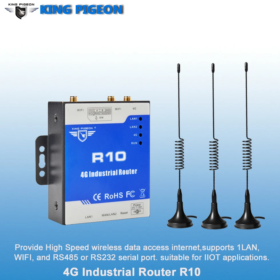 Беспроводной маршрутизатор IoT промышленный роутер 4G (2LAN 1WAN 1RS485) с поддержкой