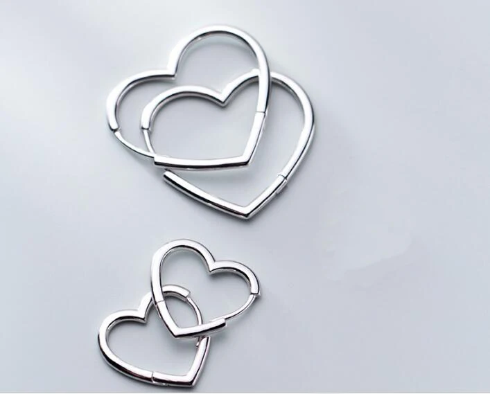 Женские серьги-кольца из стерлингового серебра 925 пробы два цвета 2 см/3 см подарок