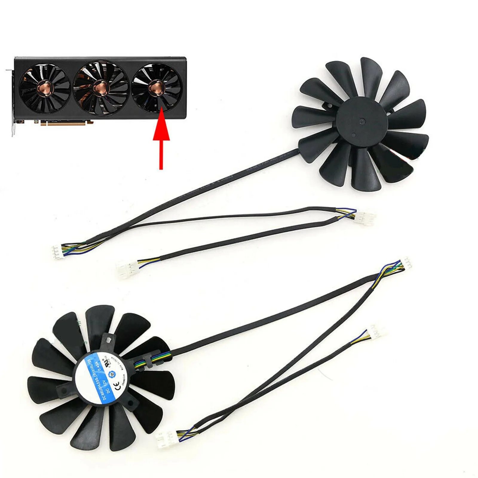 

New Cooling Fan For XFX RX5700XT 5600XT THICC III Ultra Graphics Card CF1010U12S Plastic Left Middle Right