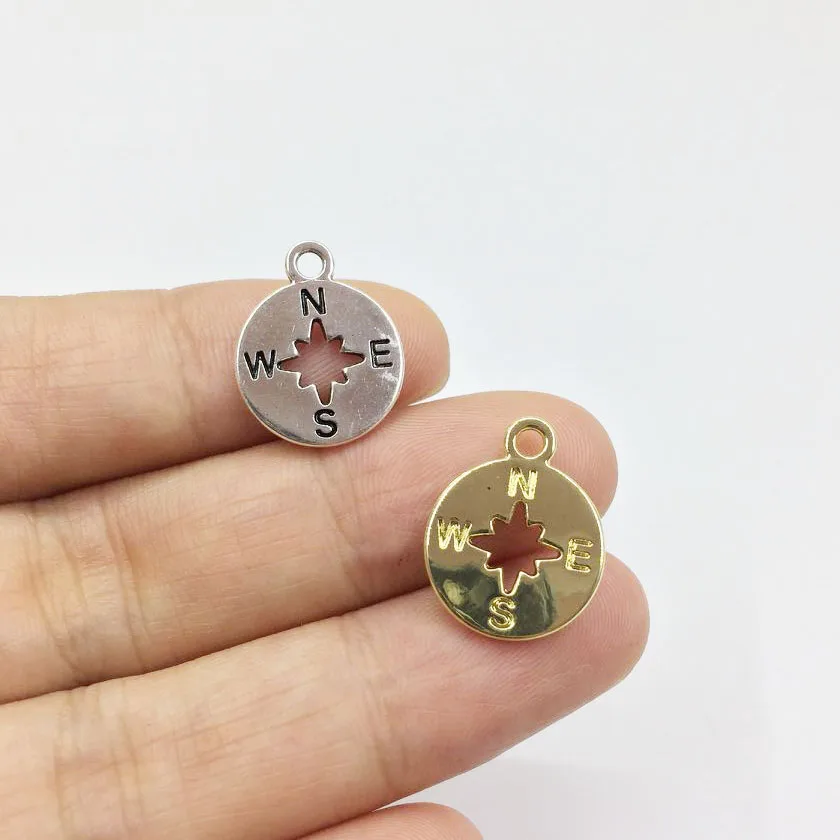 Ювелирные изделия Eruifa из цинкового сплава с красивым компасом 20 шт. 15 мм подвеска