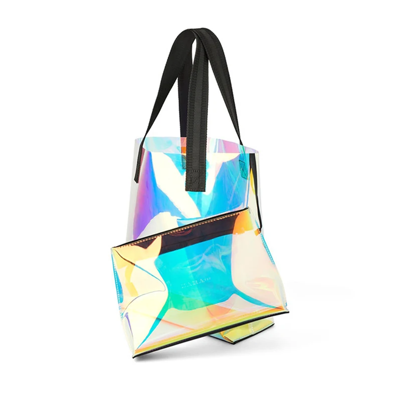 Новинка весна лето 2019 прозрачная сумка через плечо с радугой Большая