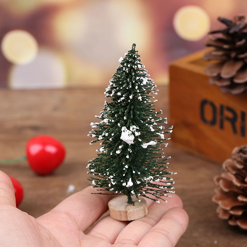 

2pcs 1/12 Dollhouse Miniature Christmas Tree Christmas Decorations Supplies Small Pine Tree DIY Decoration Mini Christmas Tree