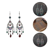 drop earrings hollow flower faux crystal vintage electroplated drop earrings dangle earrings women earrings 1 pair