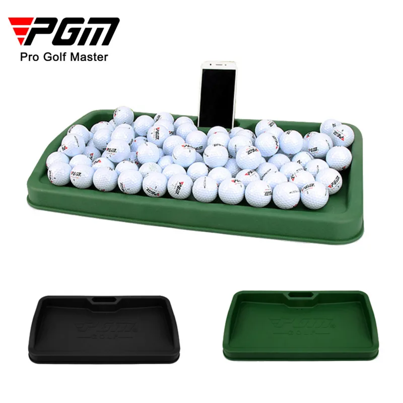 PGM Golf Ball Service Box Pitching Storage Container with Cellphone Video Holder Golf Training Aids 100 Balls Soft Rubber QK005