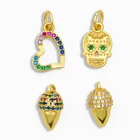 OCESRIO DIY радуга маленький череп и сердце кулон для женщин ювелирные изделия маленький CZ для ювелирных компонентов ожерелье кулон pdta068