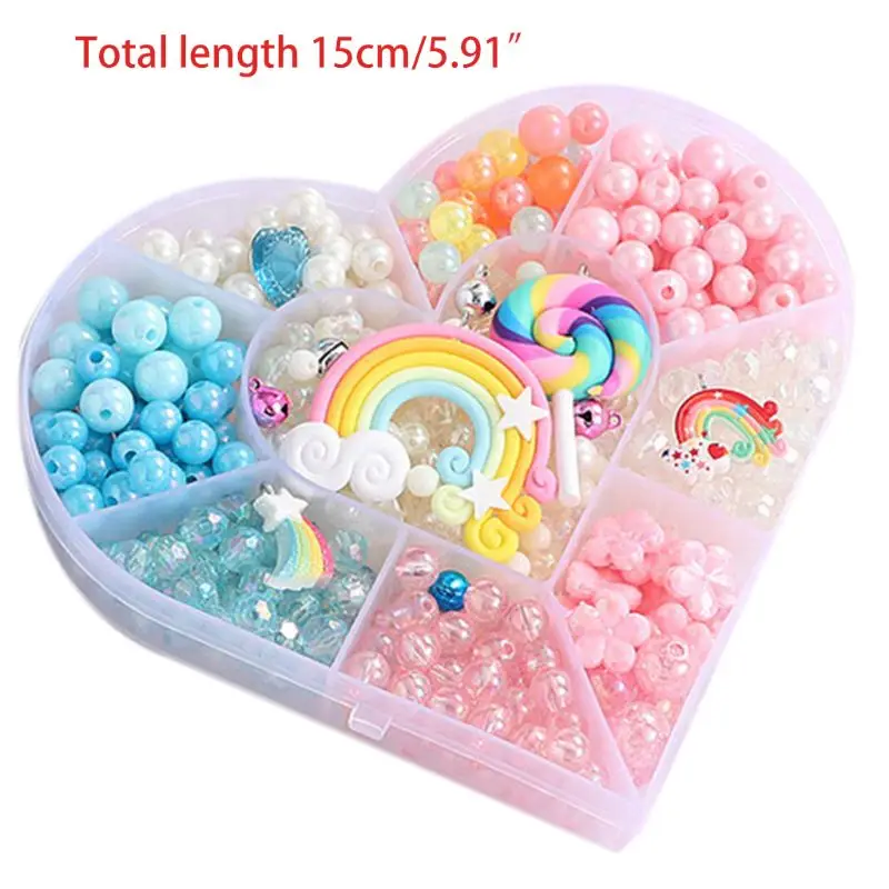 

Kids DIY Mixed Colorful Shiny Acrylic Beads Set with Box Accessories for Jewelry Making Necklace Bracelet Hair Decor