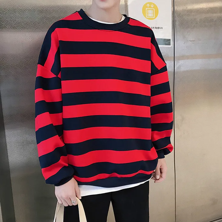 

KEMOY Striped Harajuku Hoodies Sweatshirts Streetwear 2021 Hip Hop Men Colorful Korean Fashions Oversized Sweatshirts Hoodie