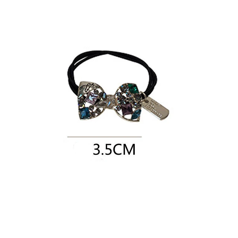 

Fashion Crystal Rhinestone Hair Rope Female Rough Tie Ponytail Ins Hair Ring Net Red Tie Simple Hair Rope Hair bands headband
