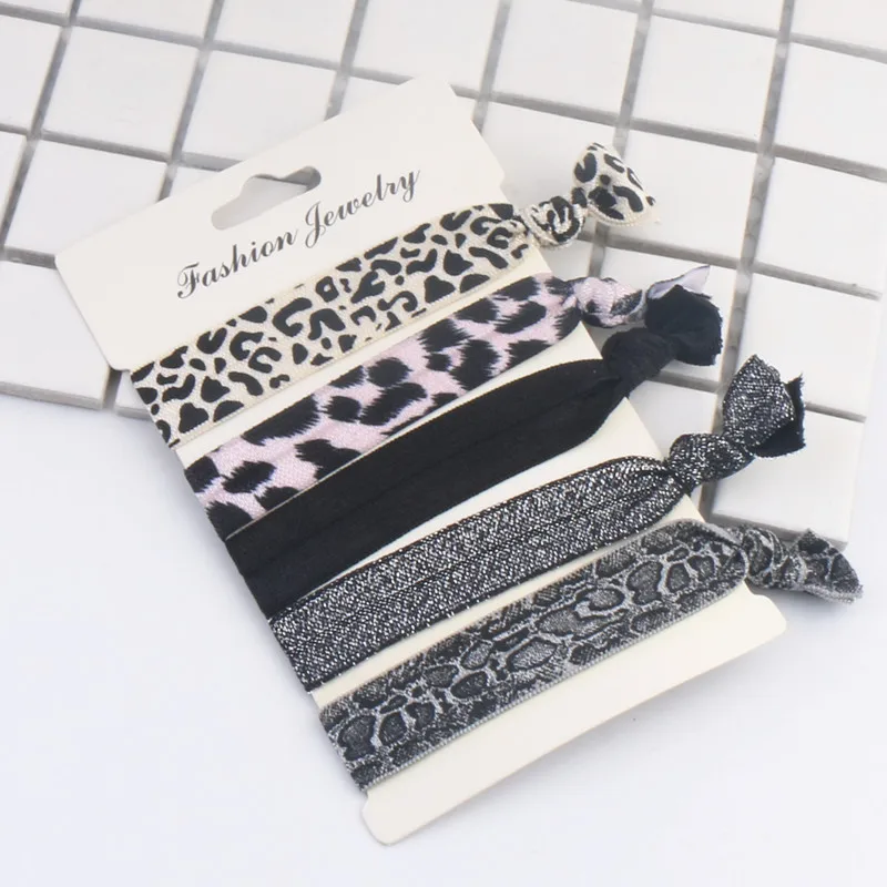 Новинка модные эластичные резинки для волос с леопардовым принтом 5 шт./компл.