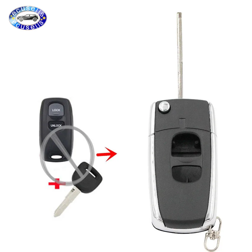 2 кнопочный раскладной чехол для ключа чистый брелок модификация MAZDA 3 6 323 626|Ключ