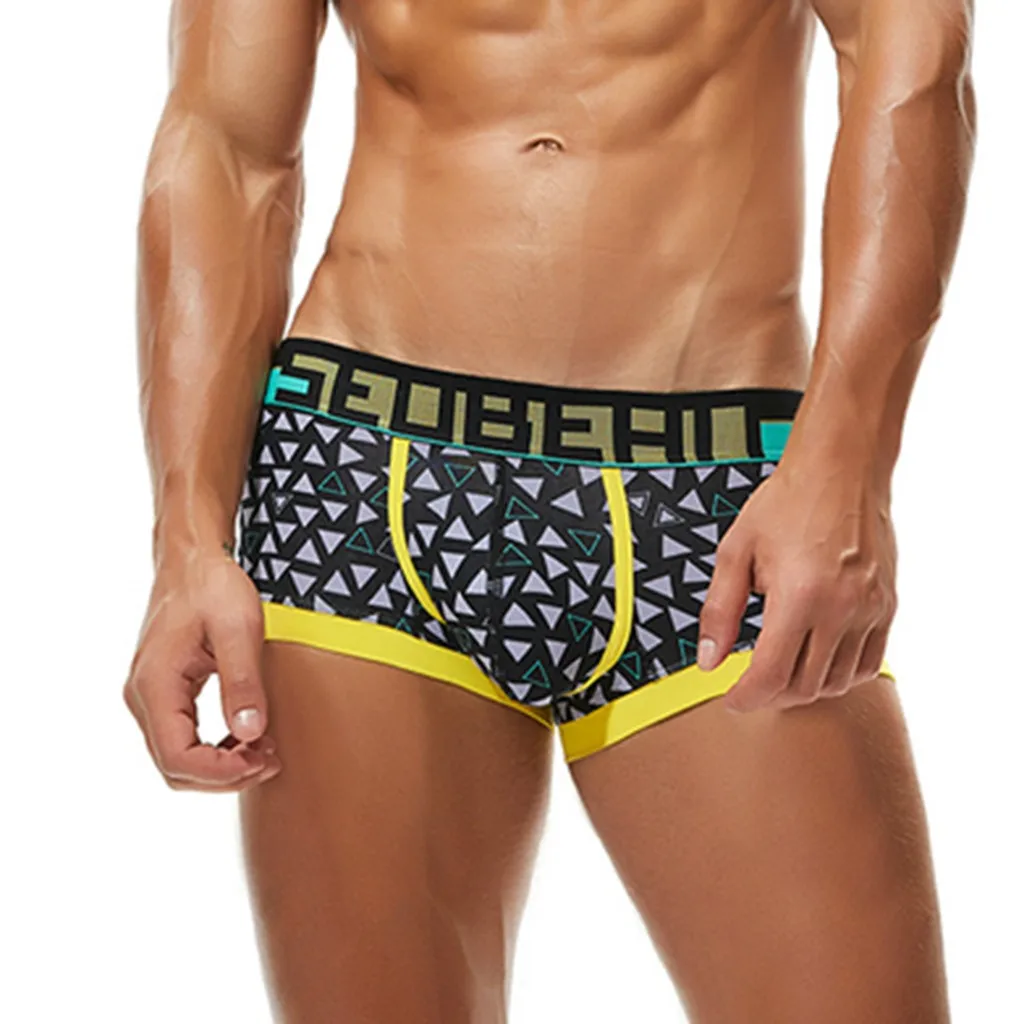 Мужское нижнее белье брендовые дышащие трусы боксеры с графическим принтом