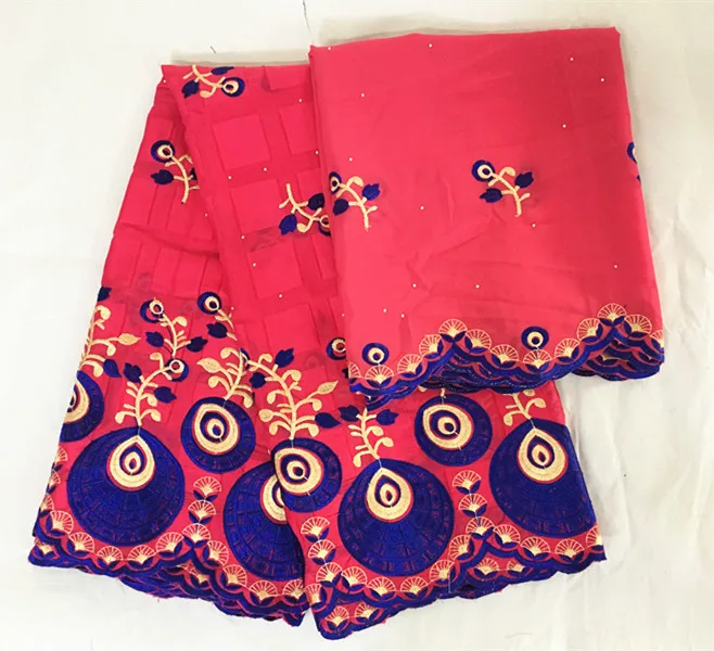 Парча в Гвинейском стиле со стразами цвет золотой Дубай кружевной ткани 100%