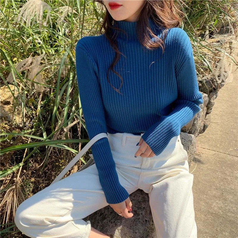 

Women Knitted Sweater Fashion Warm 2021 Pullovers Ladies Winter Loose Sweater Korean College Style Women Jumper Sueter Mujer