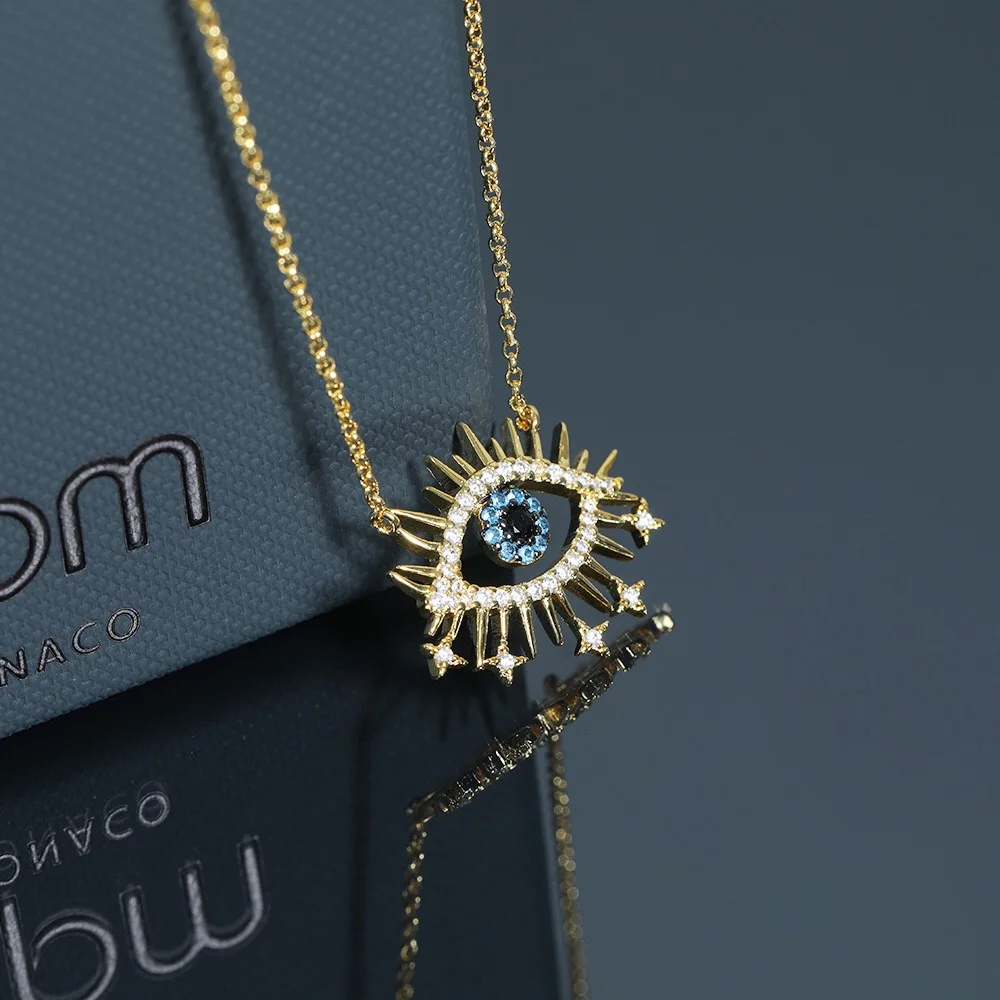 2019 Новое поступление золотой злой ожерелье глаза бренд оригинальный Элегантный