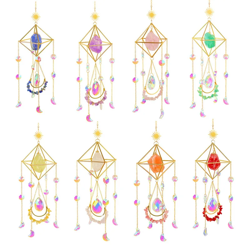 

1PC Colorful Crystal Stone Sun Catcher Pendant DIY Crafts Home Window Garden Hanging Ornaments