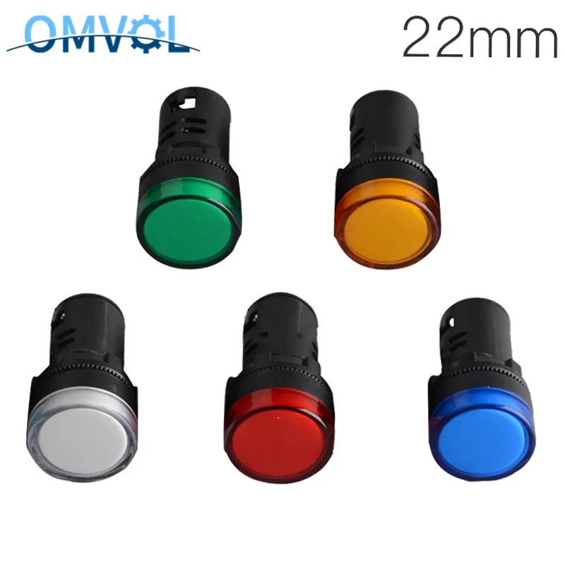 22 мм светодиод для монтажа на панель индикатор питания сигнальная лампа работает