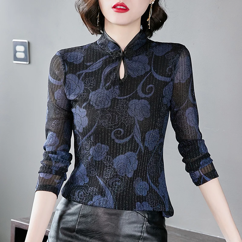 2021 сезон: весна-лето женская обувь в китайском стиле Стиль блузки с длинным