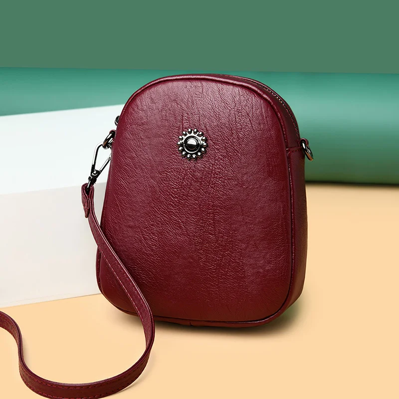 

Soft Leather Crossbody Bag Designer Girls Casual Leather Handbag Women's Fashion Shoulder Messenger Bags Clutch Purse Phone Bag