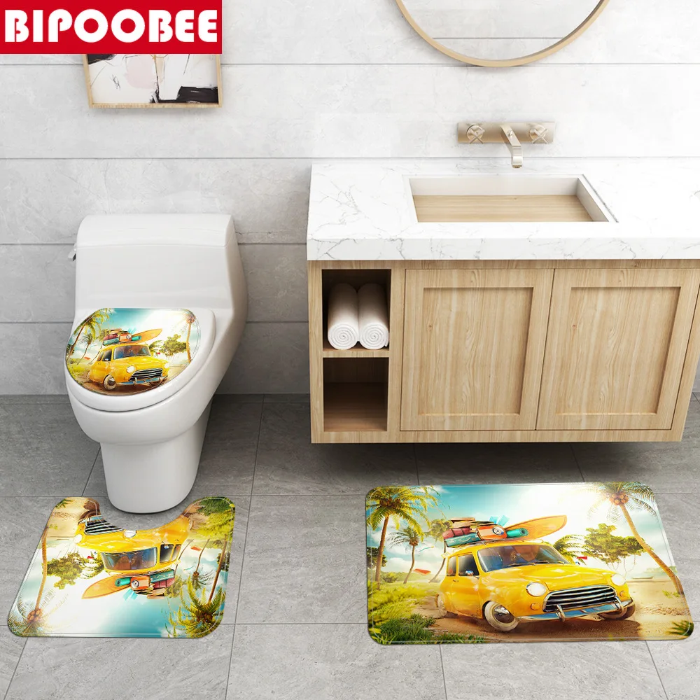 Приморские каникулы для душа искусственное кокосовое дерево занавески ванной