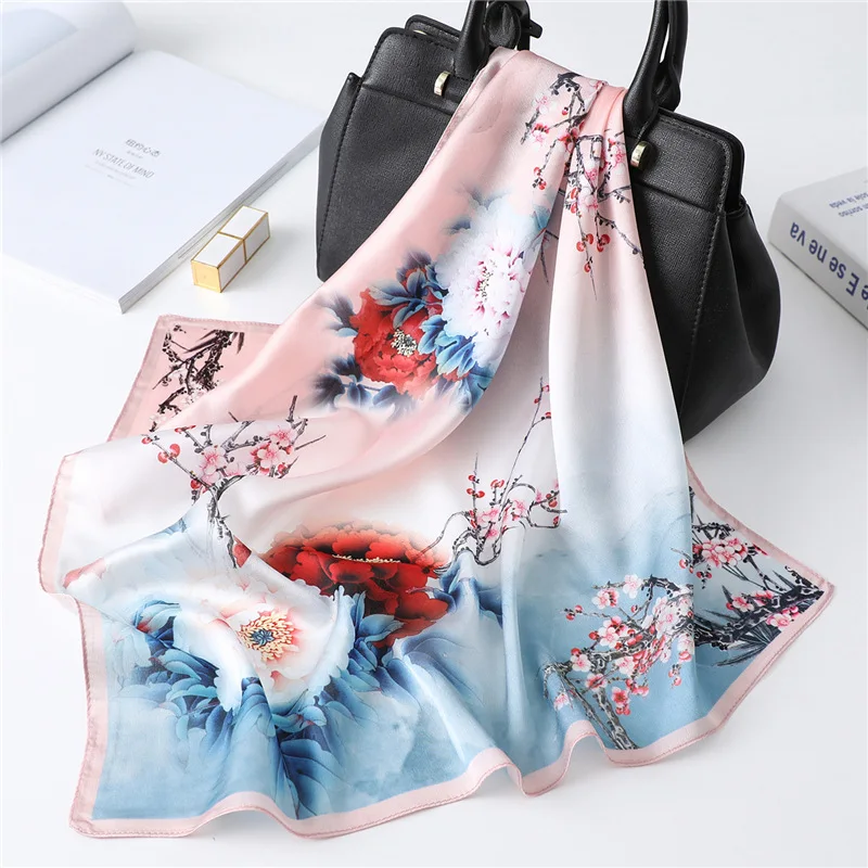 Шарф Slik Женский весна лето модный новый квадратный шарф с принтом| |