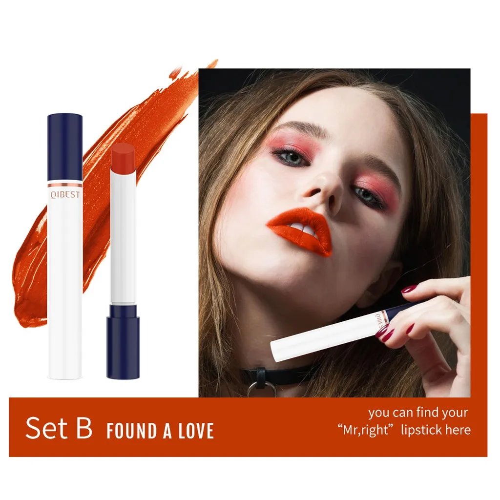 Сексуальная Красная губная помада матовая табак трубка губной помады в упаковке