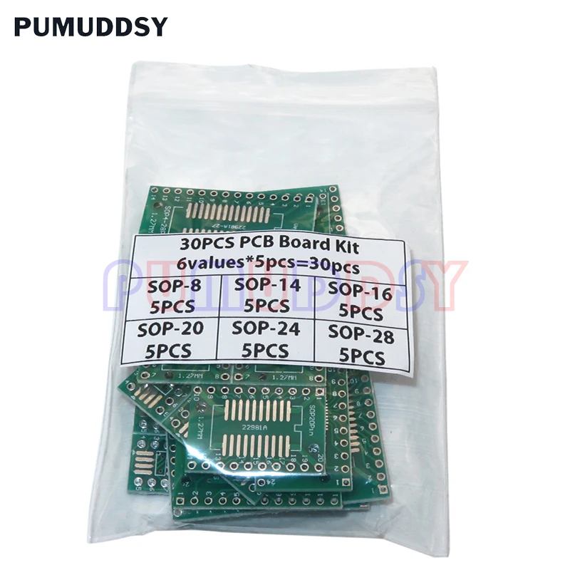 Плата PCB SOP24 SOP8 SOP14 SOP16 SOP20 SOP28 SMD 30 шт., плата преобразователя поворота в DIP, плата SOP 8 14 16 20 24 28