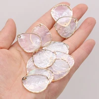 5pcs natural freshwater water drop shape shell pieces loose beads for jewelry making charm earrings accessories handmade beads