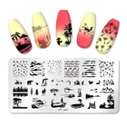 Пластины PICT YOU для стемпинга ногтей, из нержавеющей стали, пластина с изображениями для нейл-арта рисунков листьев