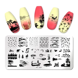 Пластины PICT YOU для стемпинга ногтей, из нержавеющей стали, пластина с изображениями для нейл-арта рисунков листьев