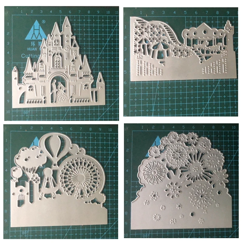 Замок церковь Двойная модель американские горки фейерверк воздушный шар колесо