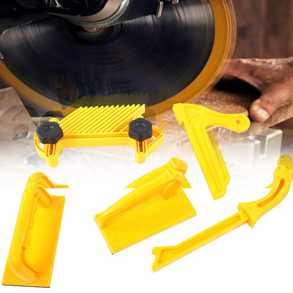 

5pcs Woodworking Push Stick Set Plastic Safety DIY Feather Board Block Tools Durable Hand Protection Yellow Router Table Home