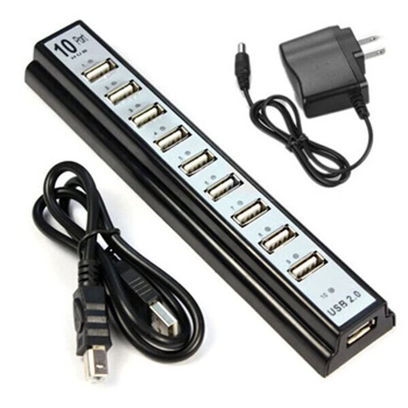 10-Порты и разъёмы usb-хаб AC Мощность адаптер USB 2 0 центр данных разветвитель