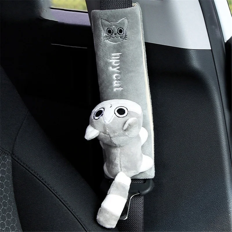 Cartoon Car Seat Belt Shoulder Cover Warm Flannel Cute Comfortable Automobile Seat Belt Pads Protector