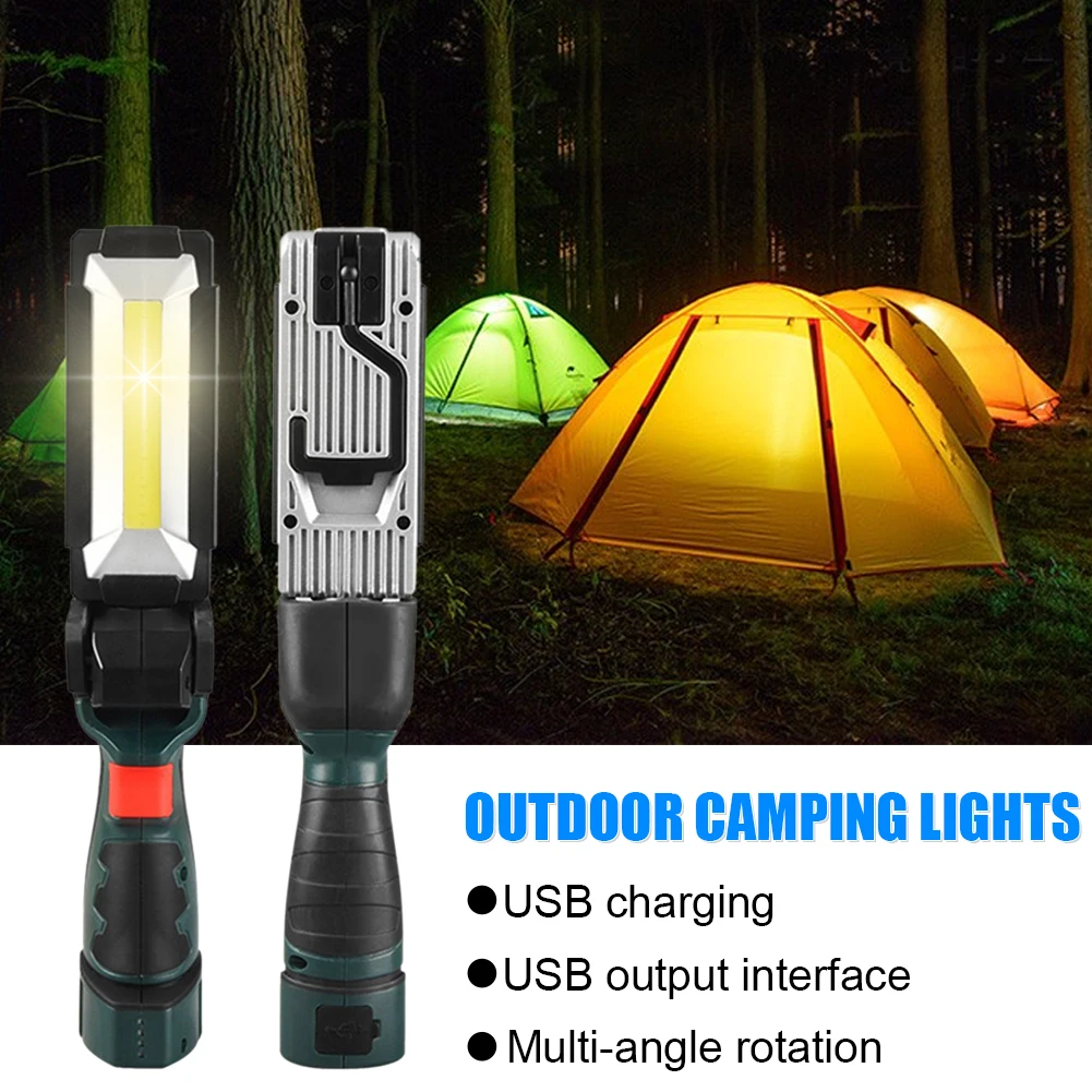 

LED Hanging Work Light Rechargeable with Magnet Foldable Handheld Flashlight 5 Mode Torch Waterproof Outdoor Camping COB Lantern