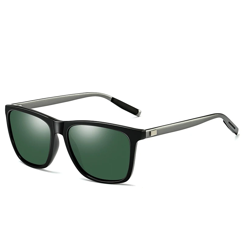 gray leg dark green Поляризационные солнцезащитные очки, мужские, алюминиево-магниевые, солнцезащитные очки, брендовые, мужские, женские, ночного видения, очки для вождения, квадратные, зеркальные, UV400 6108 - Цвет линз: gray leg dark green