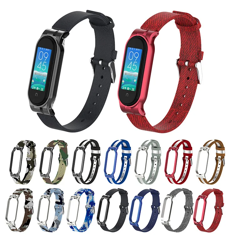 

Ремешок для Xiaomi Mi Band 5 4 6 NFC, сменный Камуфляжный нейлоновый браслет для наручных часов MiBand 5