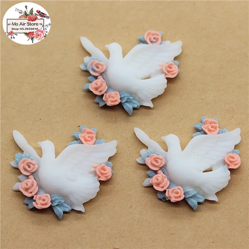 10 шт. полимерные Кабошоны с цветком 33 х31 мм|Статуэтки и миниатюры| |