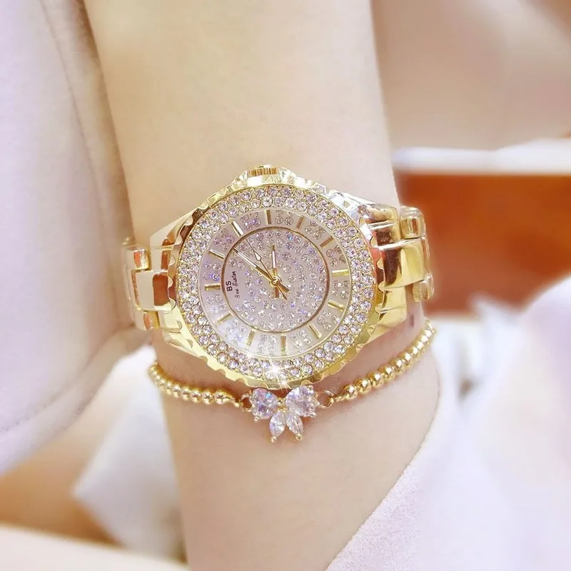 

Women Watches Gold Luxury Brand Diamond Quartz Ladies Wrist Watches Stainless Steel Clock Female Watch Relogio Feminino 2022