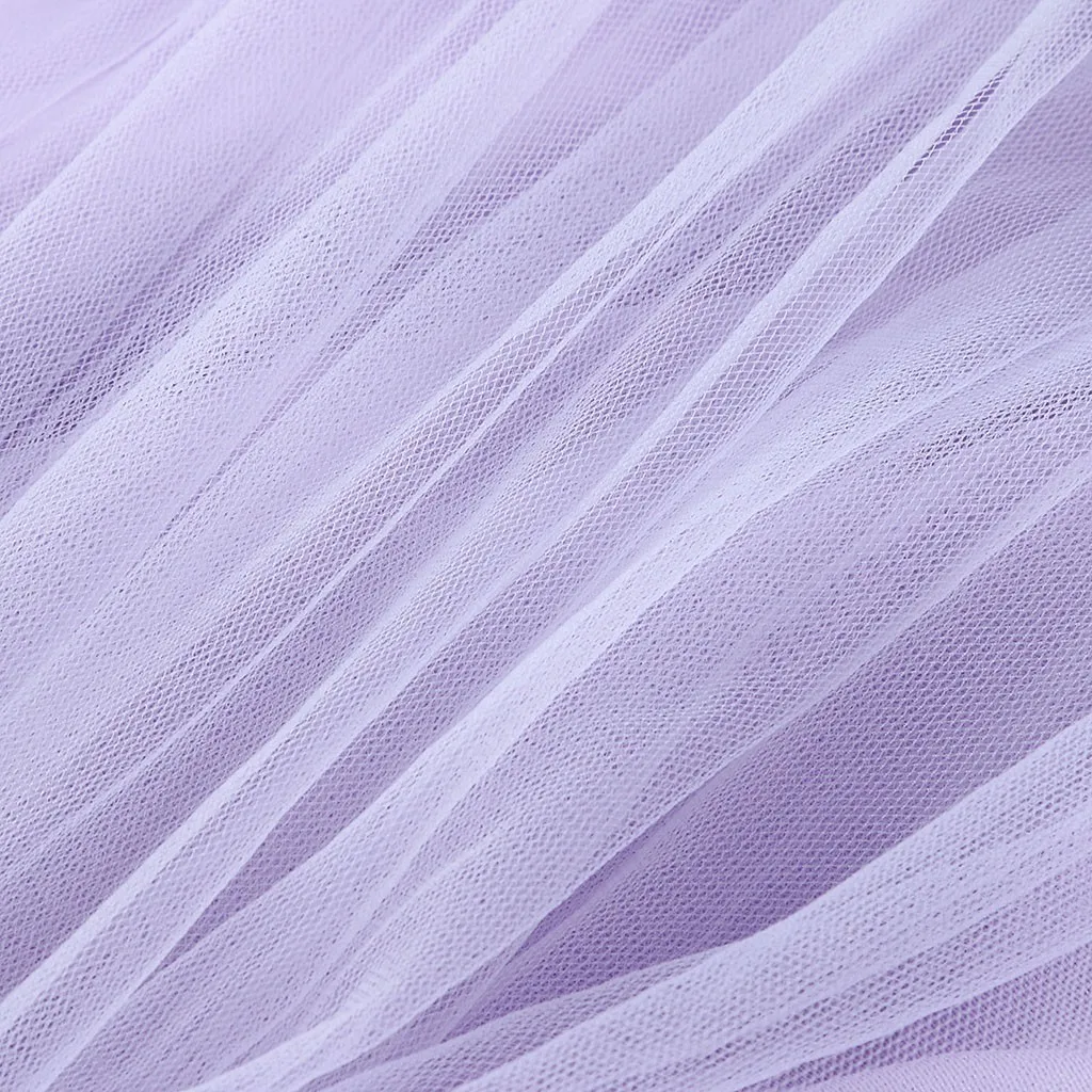 

Women's summer fashion casual high-waist elastic layered tulle A-line solid color big swing loose elegant tutu skirt