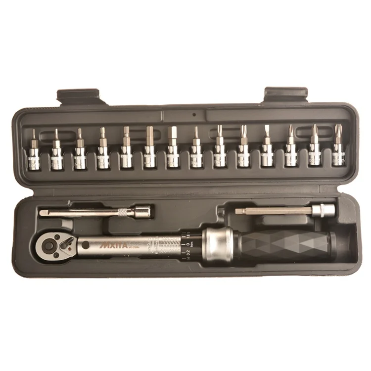17pcs set 1-25Nm Высокоточный промышленный 1/" DR 1-25Nm предустановленный динамометрический ключ, набор инструментов для велосипеда, набор ключей для ремонта велосипеда - Цвет: 17pcs set 1-25Nm