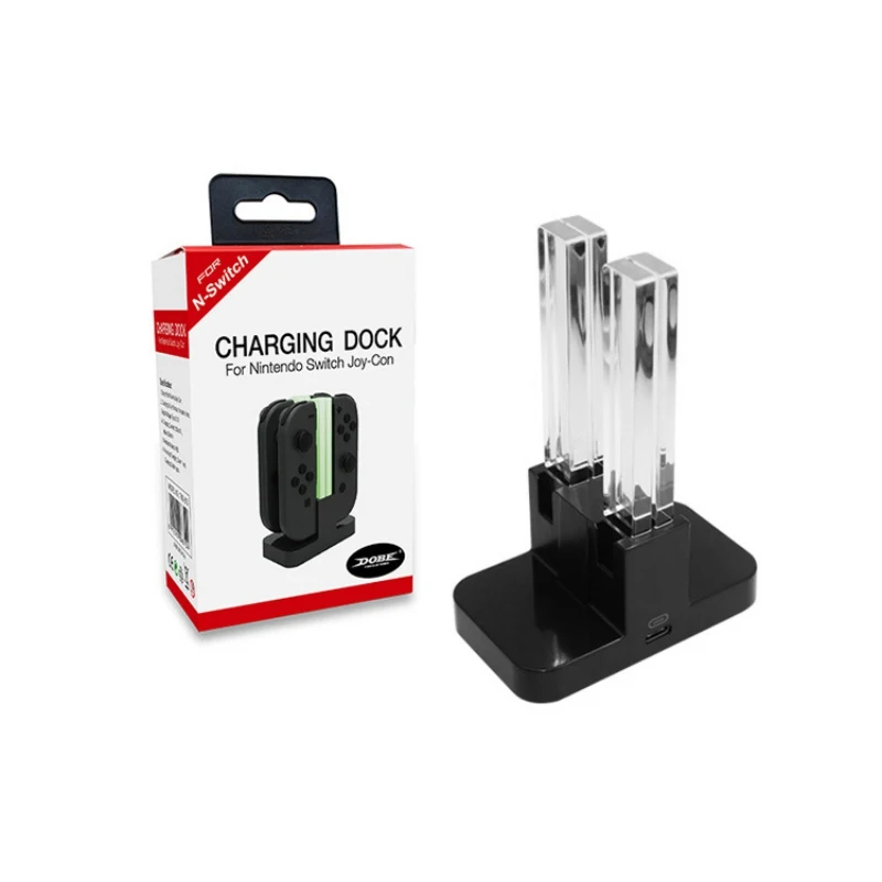 

Portable LED Charging Dock Station Charger Cradle For Nintendo Switch 4 Joy Con Controllers 4 In 1 Indoor Charging Stand
