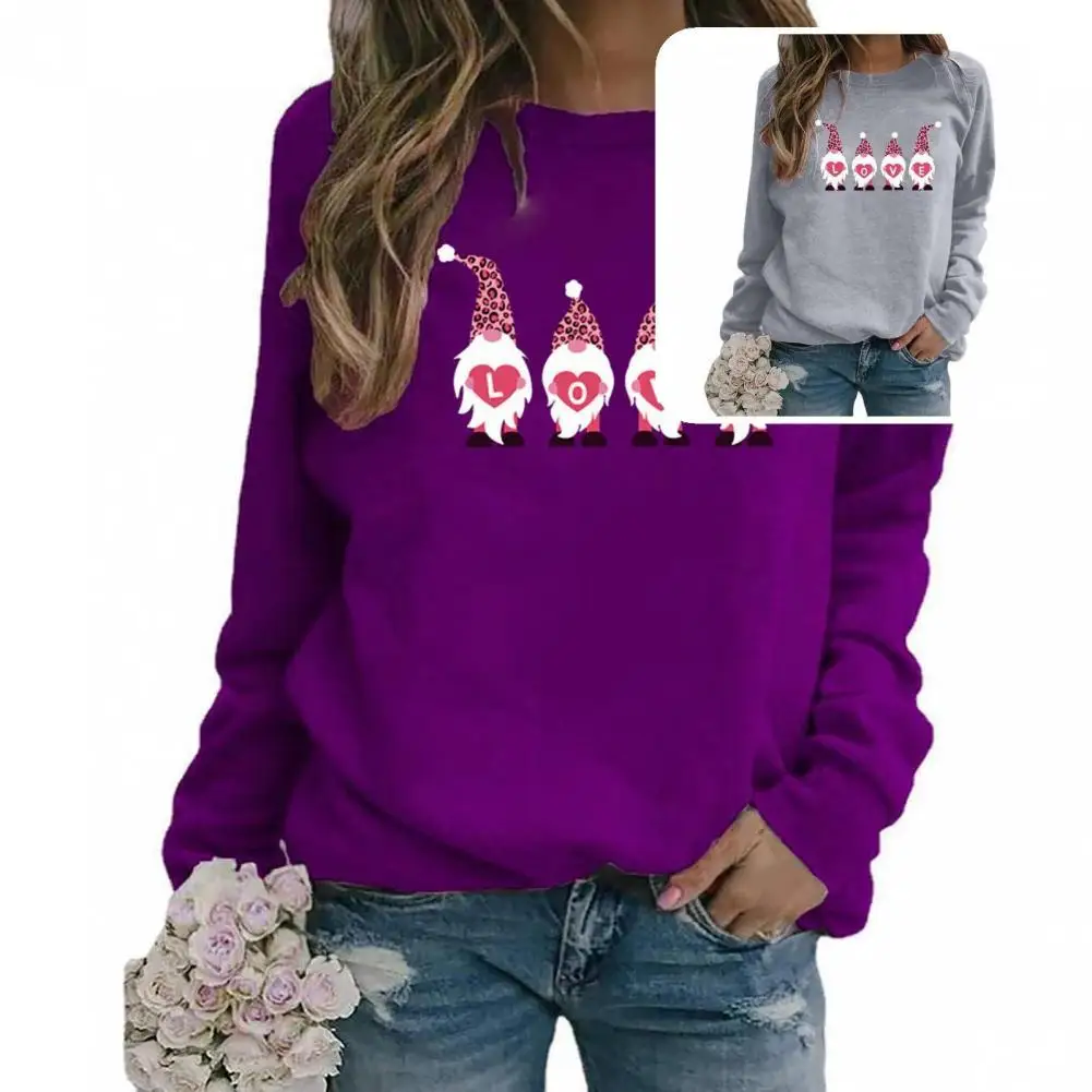 

Женский Теплый свитшот с круглым вырезом, милый свитшот на День святого Валентина, джемпер