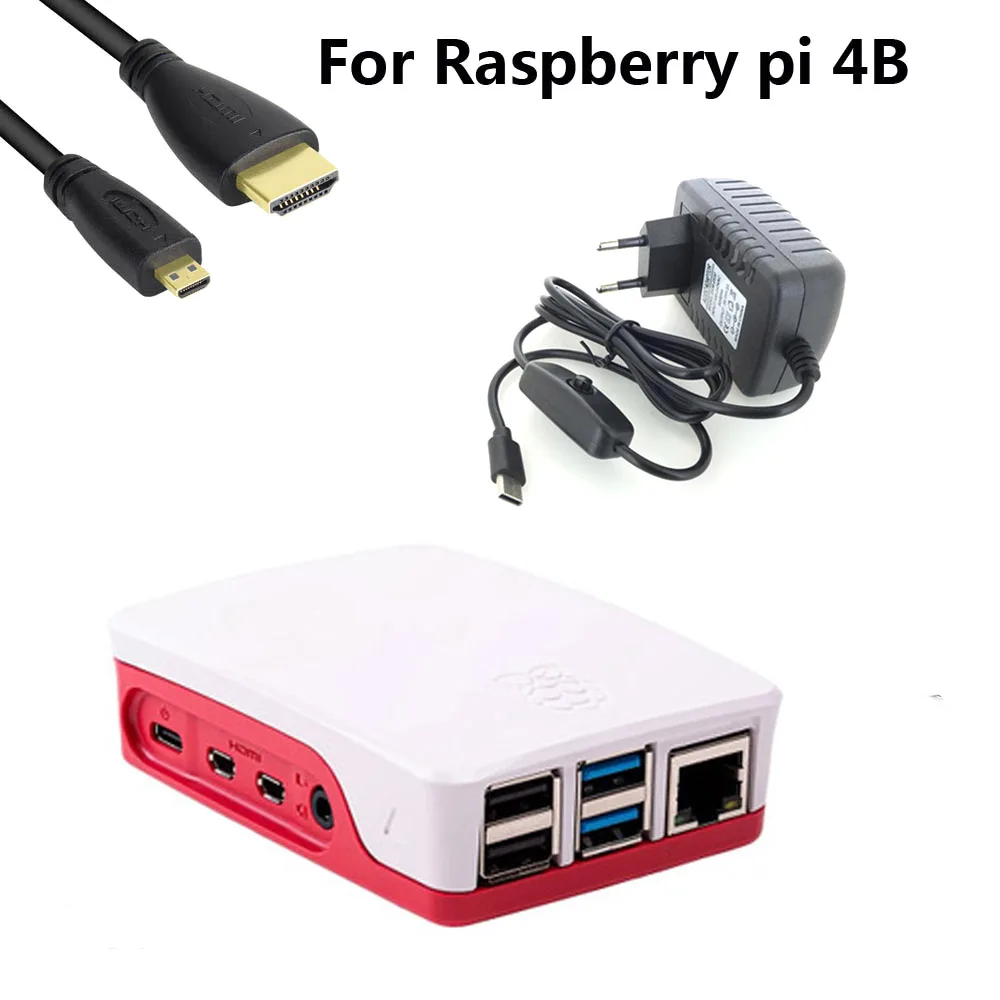 Raspberry Pi 4 Model B стартовый комплект источник питания + Официальный чехол