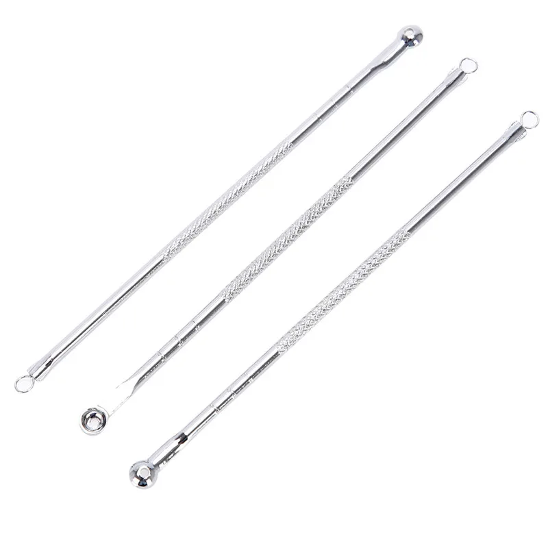 3Pcs/Set Blackhead Extractor Acne Blemish Extractor Remover Stainless steel Black Head Pimples Acne Needle Tool Face Care Tool