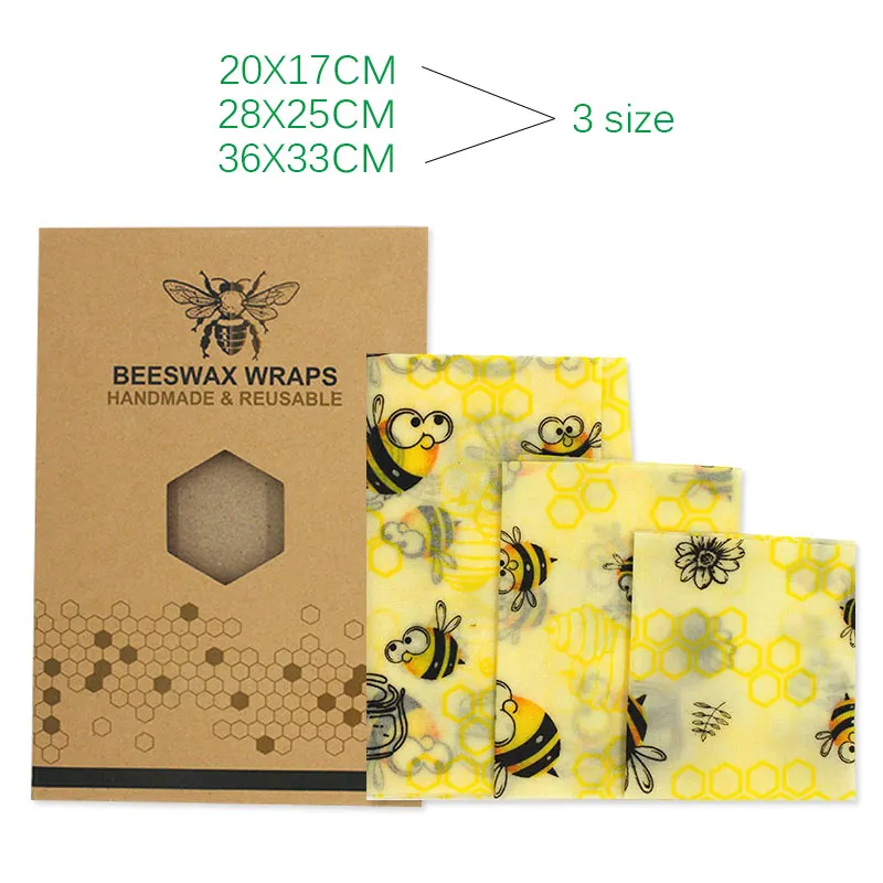 Bee honeycomb patten Многоразовый пчелиный воск Свежая Упаковка герметичная пищевая упаковка вакуумная пищевая пленка для хранения пчелиный воск свежая ткань кухонные инструменты - Цвет: Bee honeycomb patten