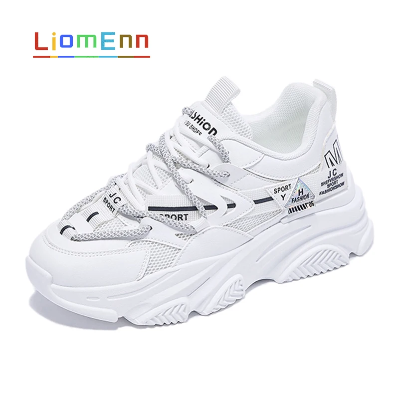 

Fashion Women's Chunky Sneakers 2021 Platform Sports Shoes Thick Sole White Sneaker Vulcanized Casual Shoes Tennis Female Basket