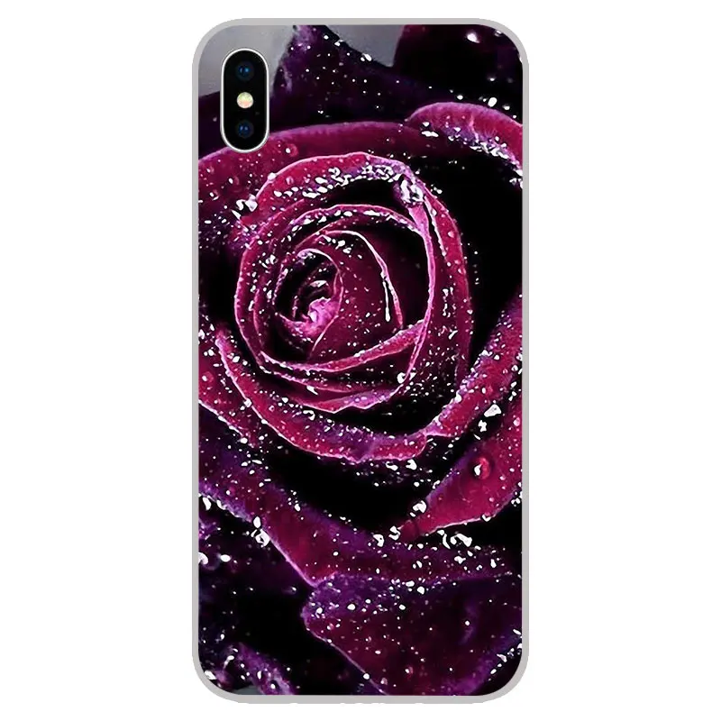Мягкие силиконовые чехлы из ТПУ с фиолетовыми цветами для iPhone 11 Pro XS Max X XR 8 7 6S Plus 5s