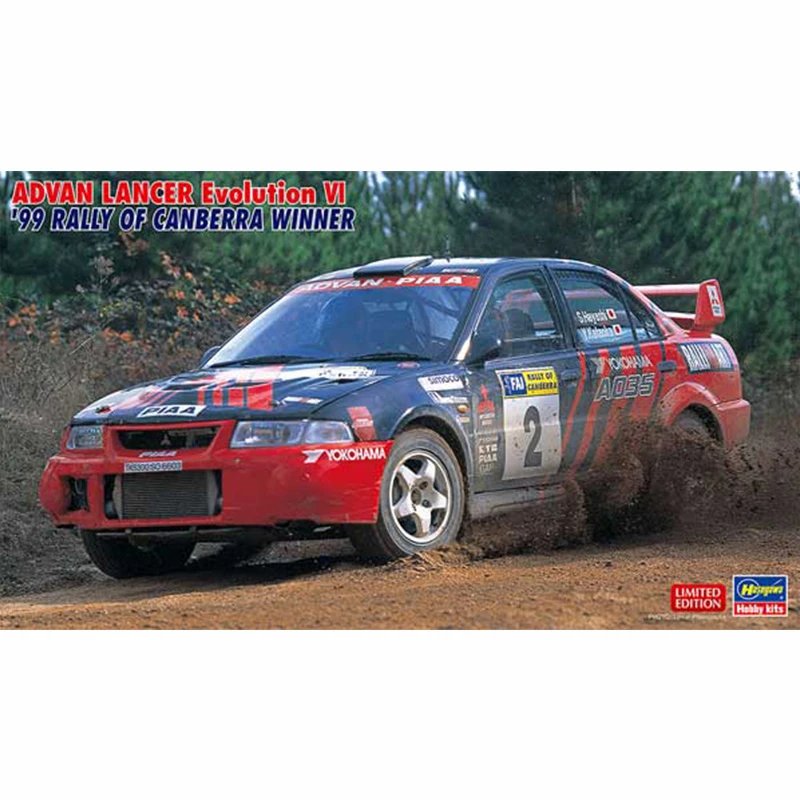 

1/24 Hasegawa Plastic Assembly Car Model Toy Mitsubishi Lancer Evolution VI 99 Canberra Championship Static Model DIY KIT #20443